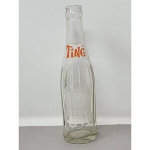 Vintage Ting Soda Bottle 8 Fl Oz Clear Glass Collectible‎